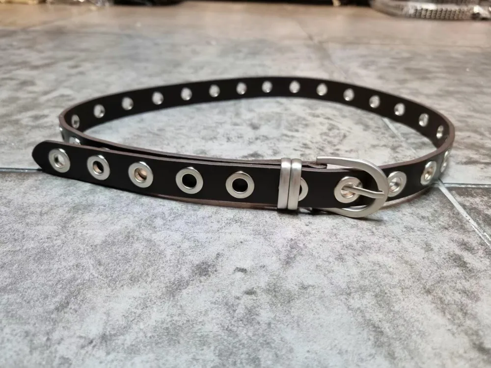 Refined Buckle Genuine Leather Belt