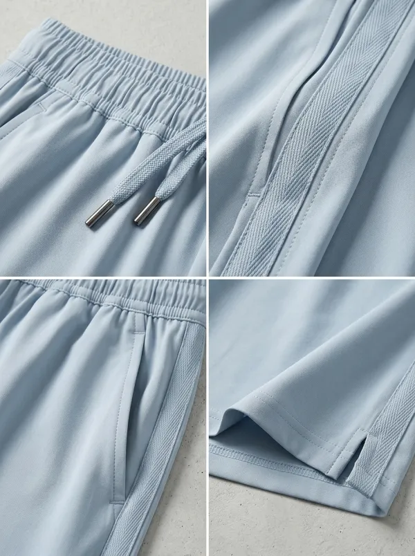 Sport-Inspired Ice-Silk Elastic-Waist Stretch Shorts