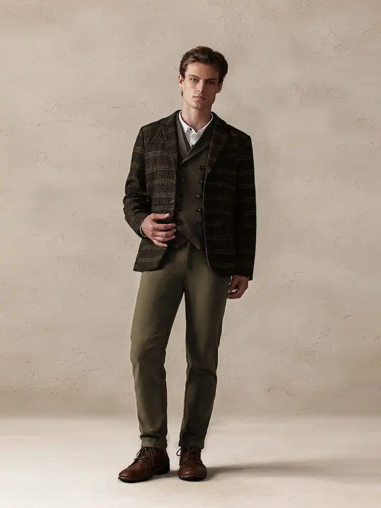 Wool Blend Linen Blend Blazer Jacket