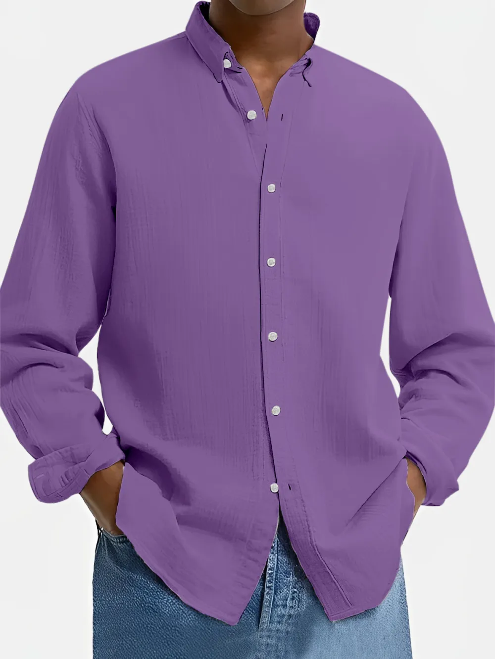 Cotton Linen Camp Collar Shirt