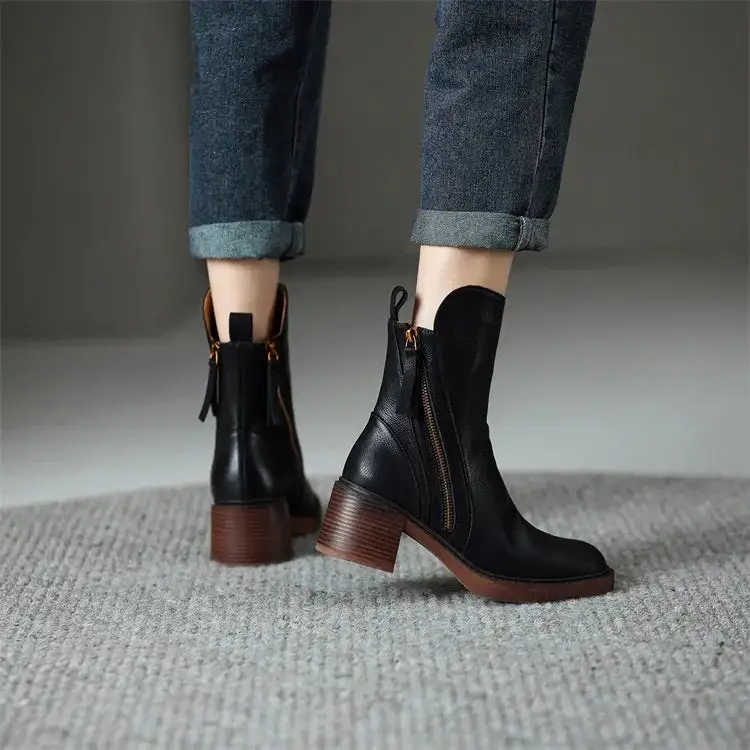  Block Heel Ankle Boots Apparel