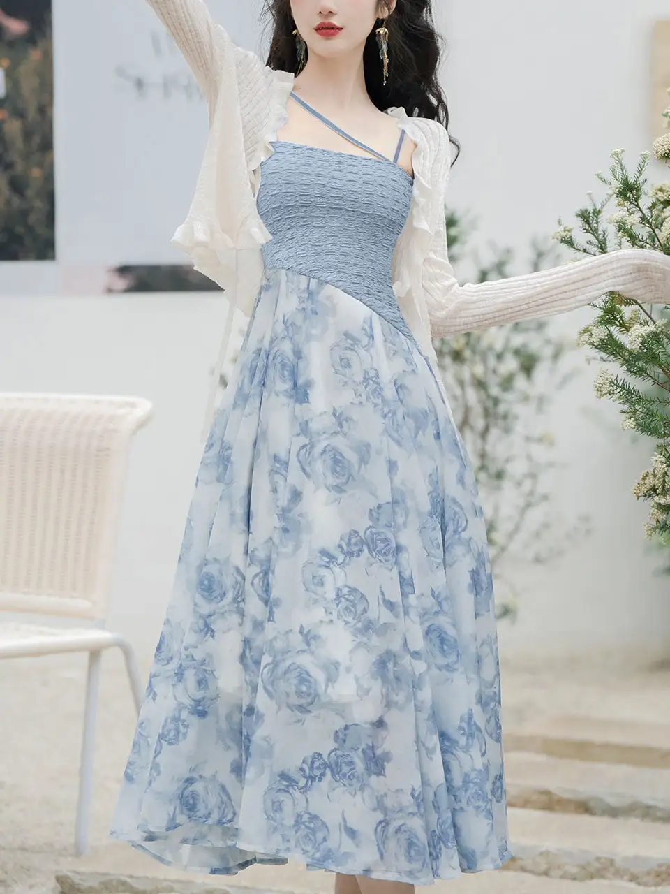 Layered Spaghetti Strap Maxi Dress