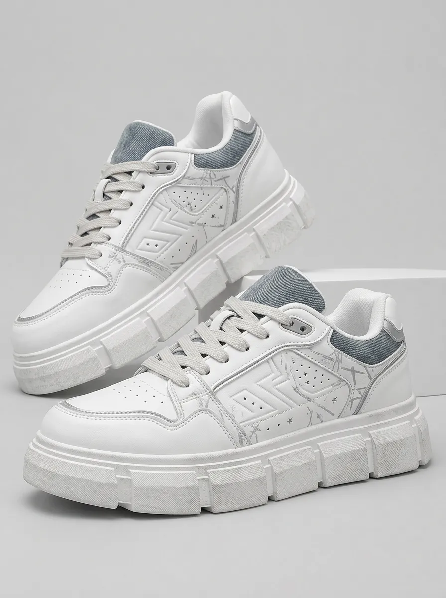 Men's Streetwear Graffiti Star Chunky Skate Shoes