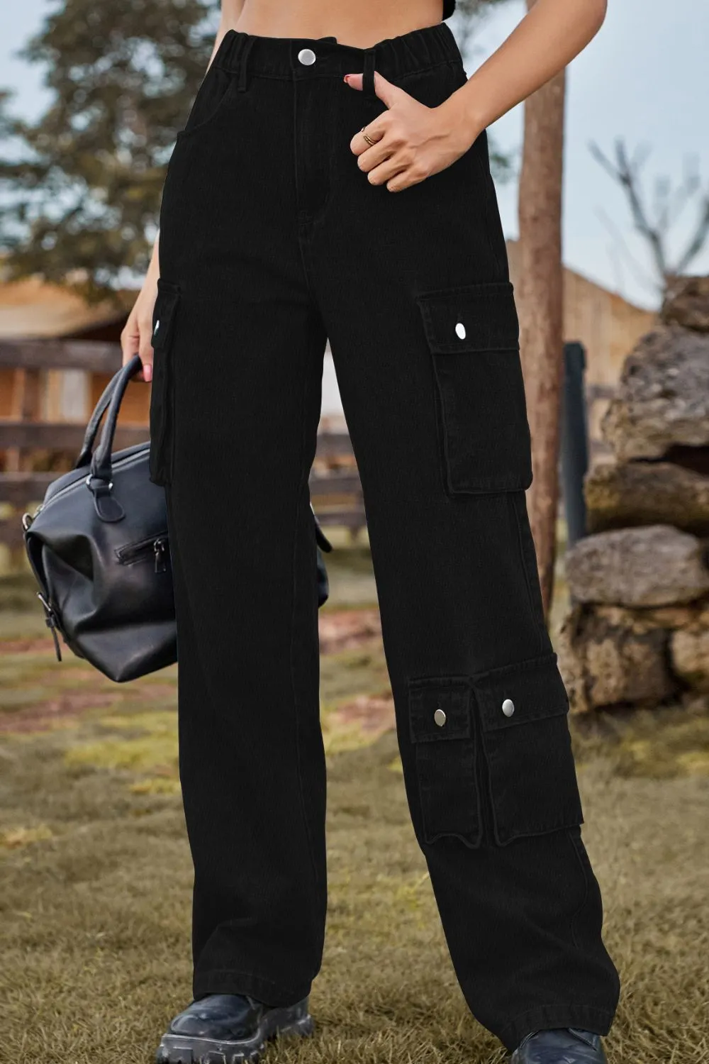 Easy Loose Fit Pocketed Denim Jeans