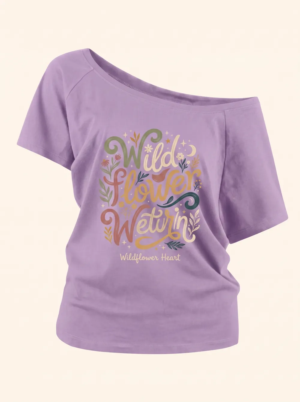 Boho Nature Wildflower Heart Casual Top