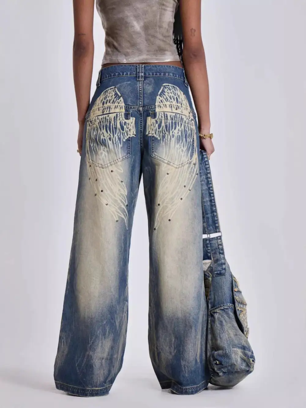 Wide Leg Relaxed Fit Stretch Jeans