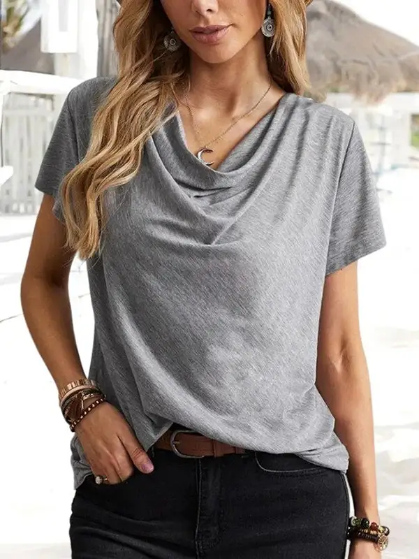 Relaxed Short Sleeve U-Neck T-Shirt