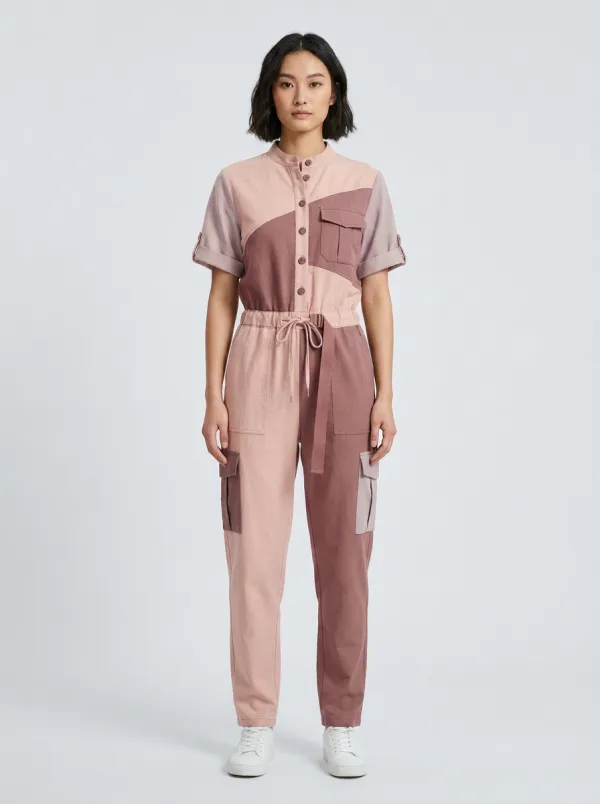 Women's Sierra Utility Patchwork Colorblock Graphic Jumpsuit