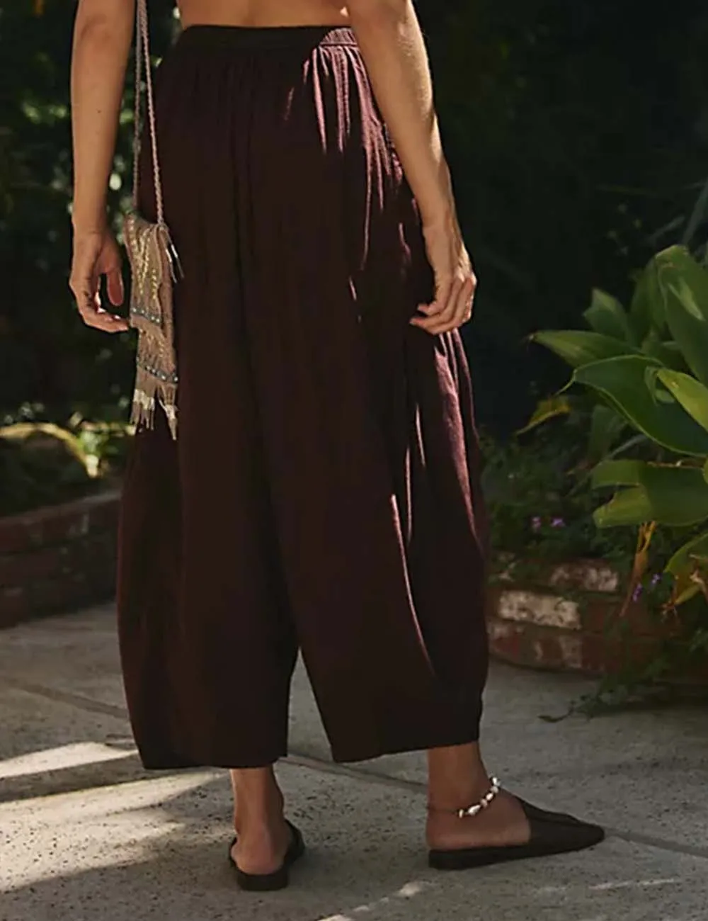 Elastic Waist String Tie Pocket Cozy Pants