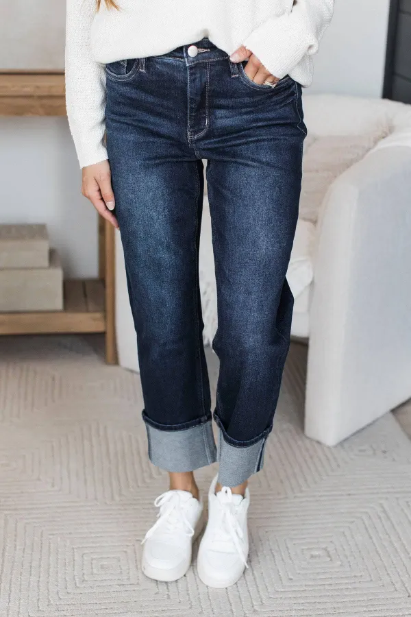High-Rise Straight Leg Clean Finish Everyday Jeans