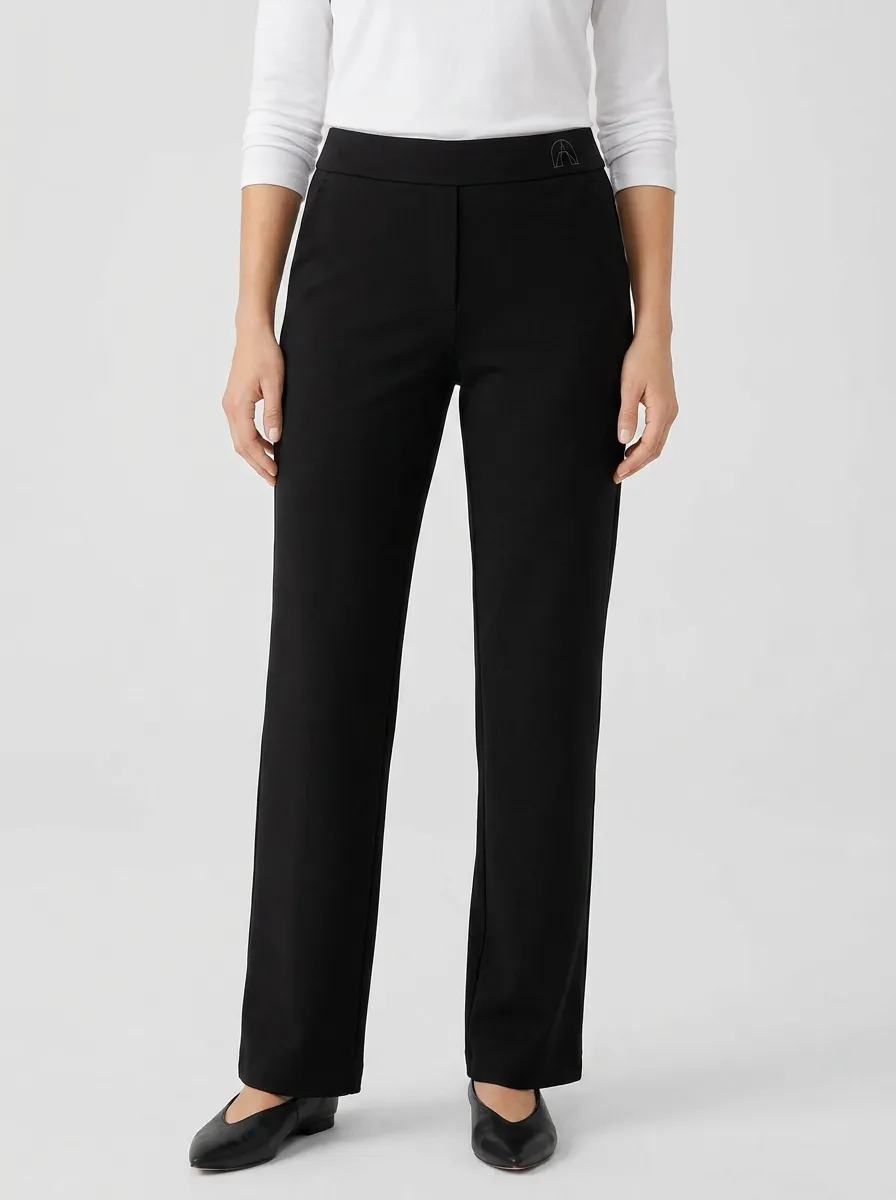 Women's Classic Comfort Arch Logo Printed Mid Rise Straight Leg Pants