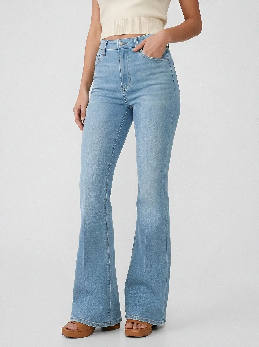 Vintage-Inspired Classic Women's High-Waist Stretch Flare Jeans