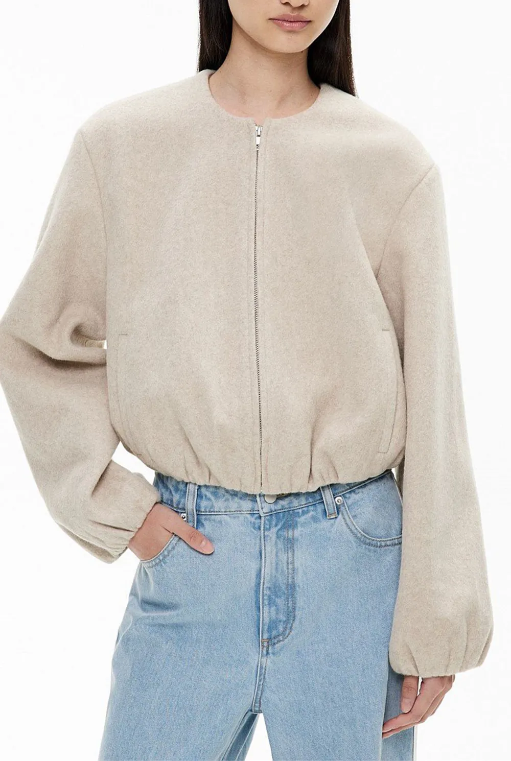 Fur Puff-Sleeve Jacket