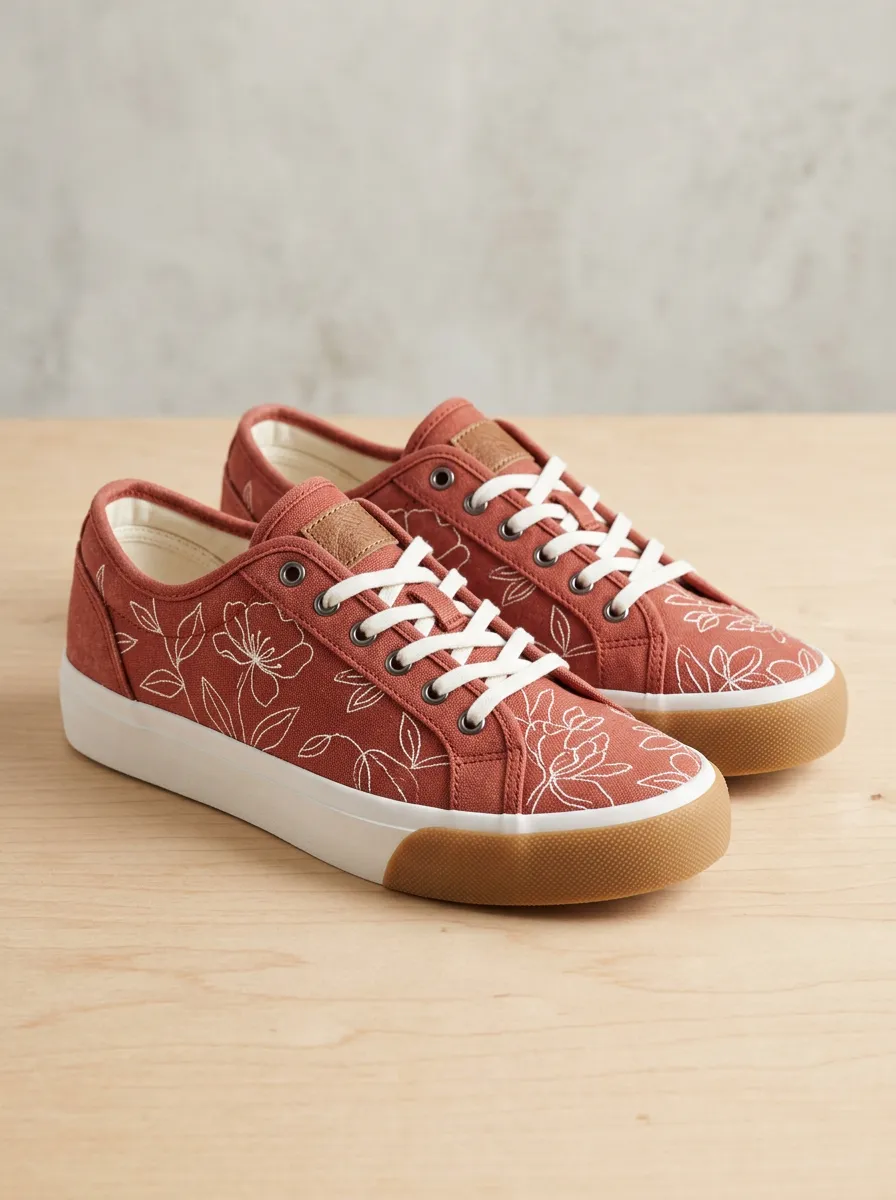 Modern Floral Graphic Essential Men's Canvas Shoes
