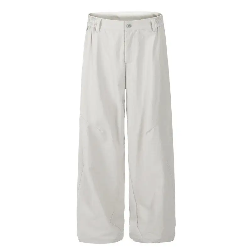 Women's Wide Leg Loose Fit Pleated Curved Cut Pants