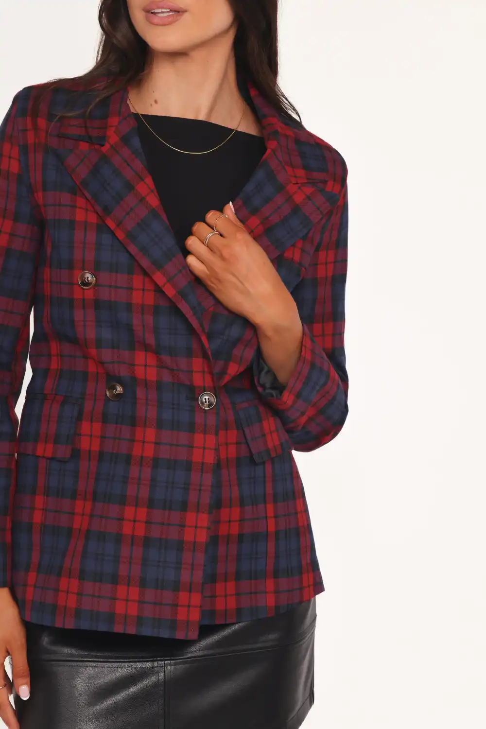 Modern Oversized Plaid Blazer