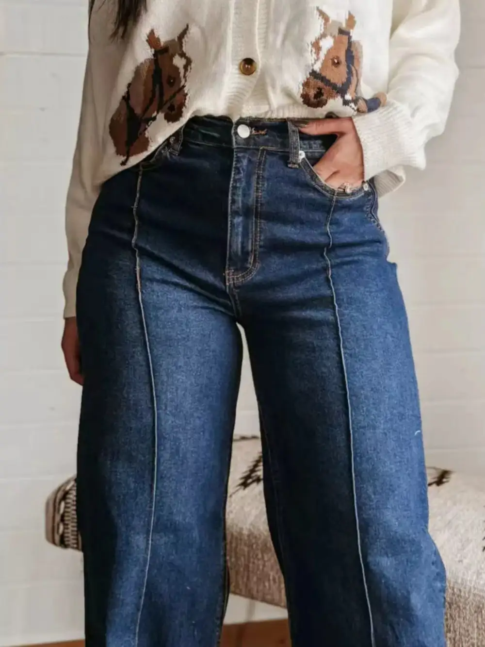 Women' High-Waisted Wide Leg Jeans