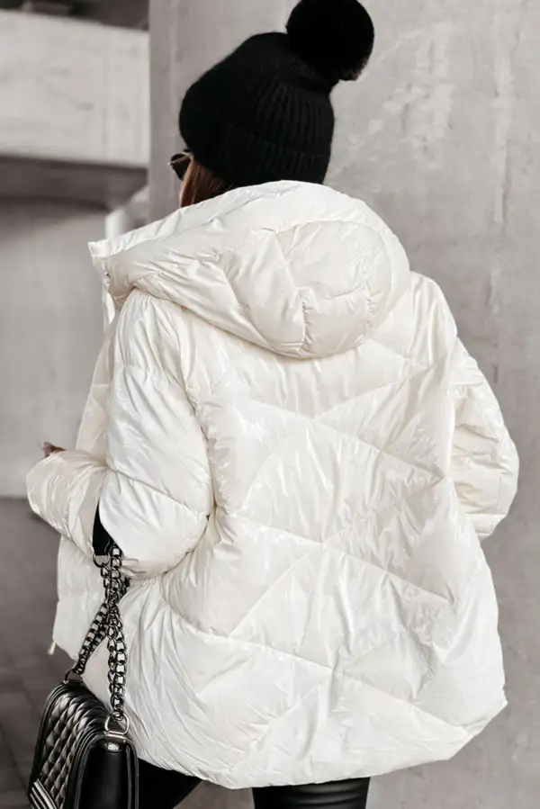 Women's Solid Quilted Hooded Zip Up Puffer Coat
