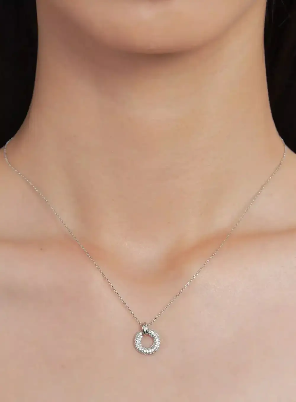 Stainless-Steel Donut Necklace