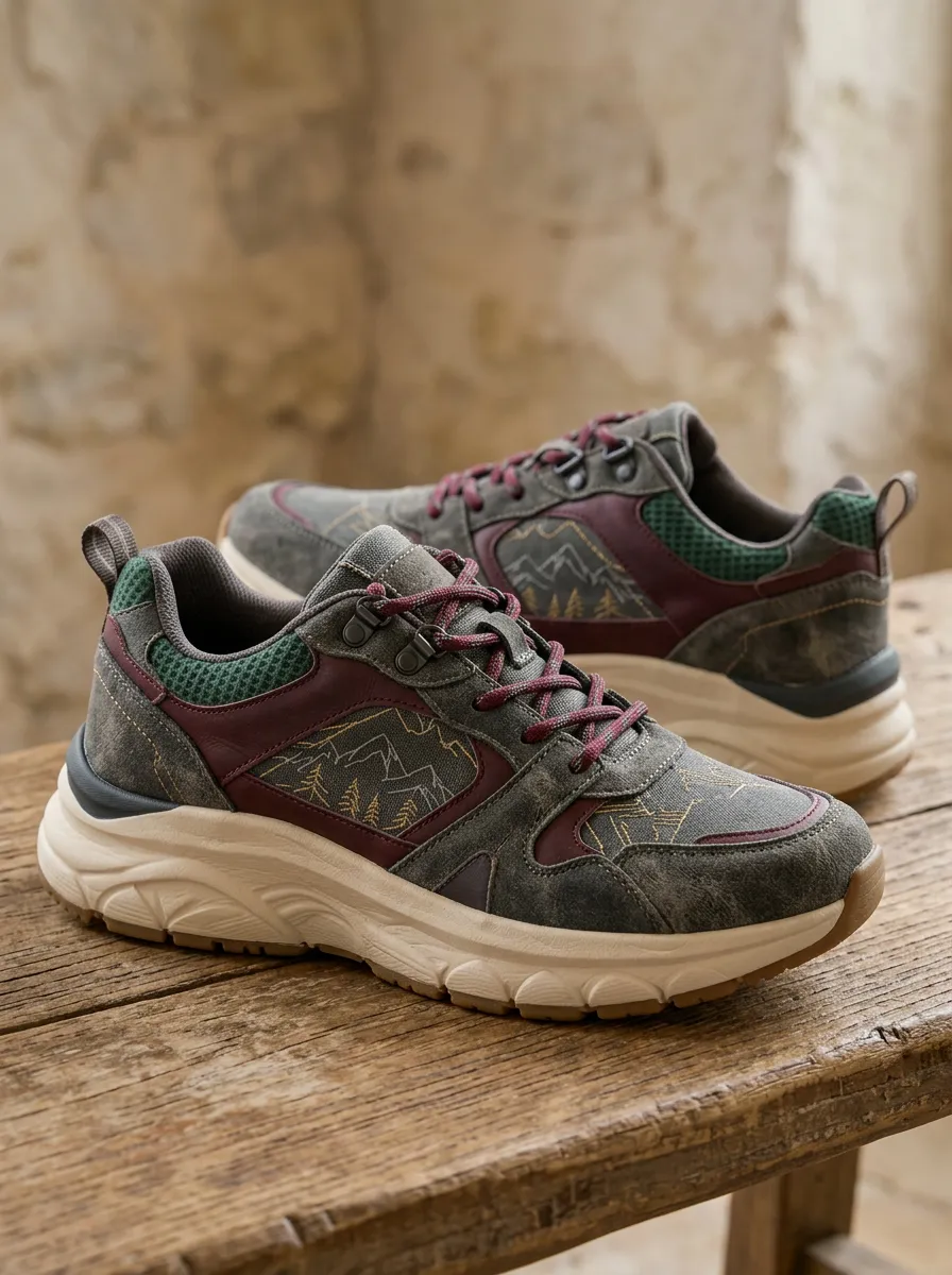Women's Hiking Lover Mountain Forest Printed Sneakers