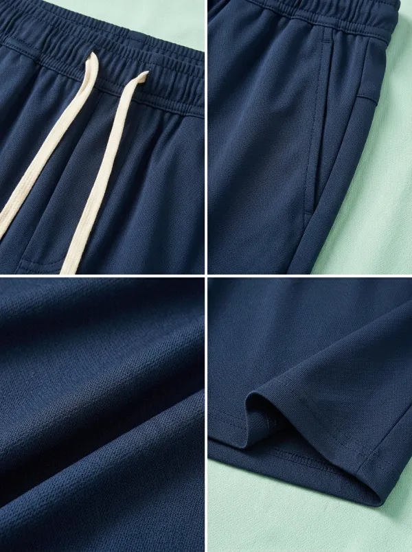 Athletic Ice-Silk Elastic-Waist Stretch Shorts