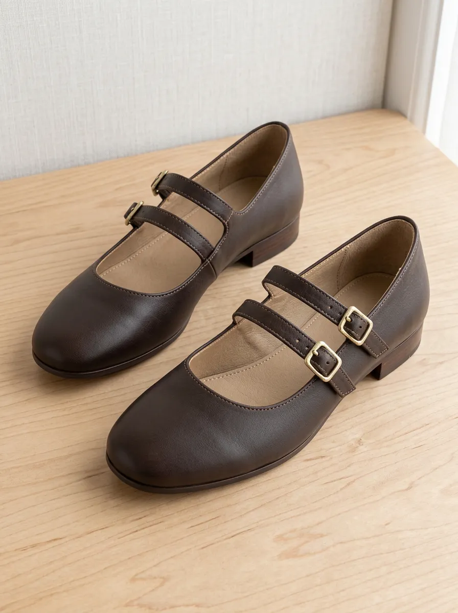 Women's Vintage Double-Buckle Mary Jane Footwear