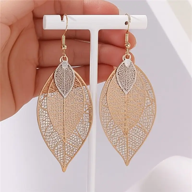 Minimal Leaf Statement Earrings