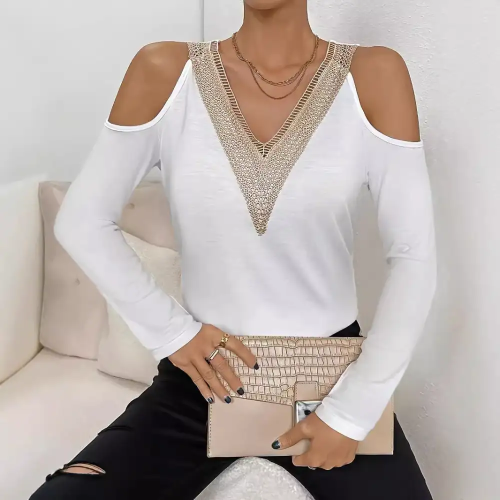 Elevated Casual Lace Crochet Shirt