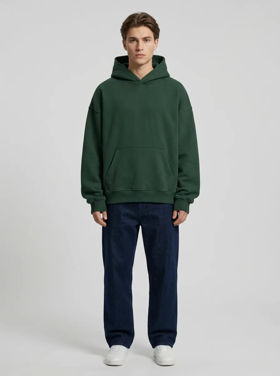 Simple Layer Plain Unisex Casual Hoodie