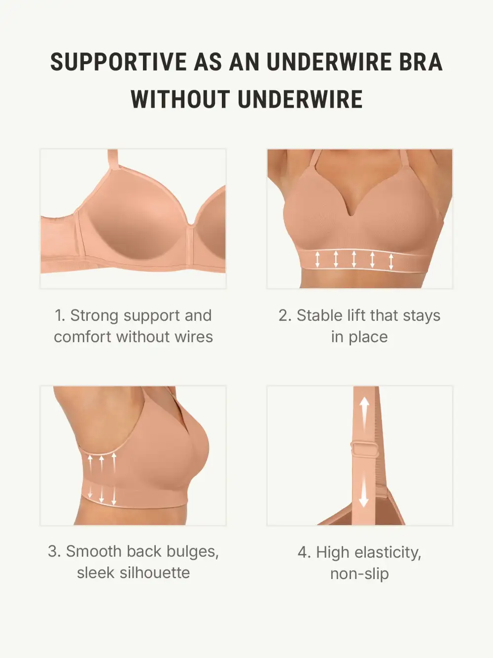 Seamless Wireless Support Bra