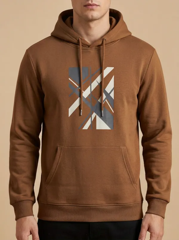 Men's Minimalist Geometric Abstract Print Hoodie