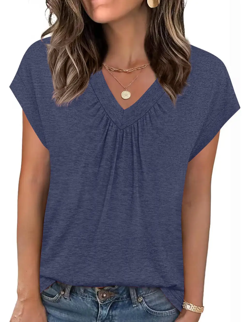 V-Neck Short Sleeve Top