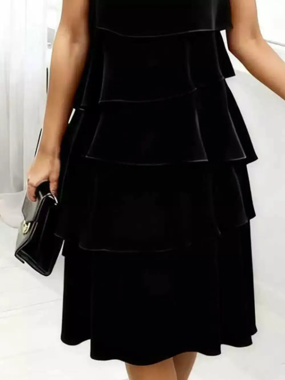 Layered Detail Ruffle Dress