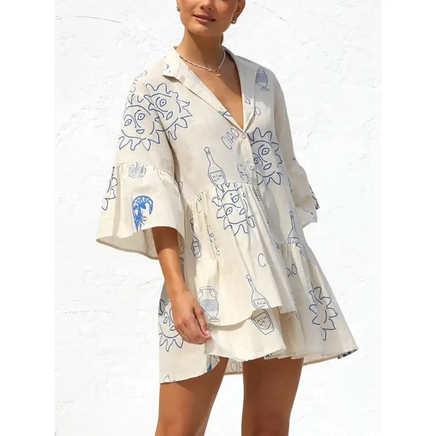Button Detail Mini Dress