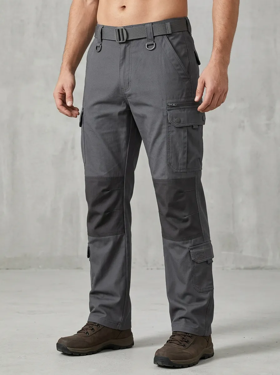 Men's Tactical Outdoor Multi-Pocket Reinforced Knee Cargo Pants