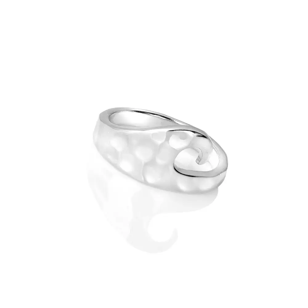Wave Hammered Organic Chunky Ring