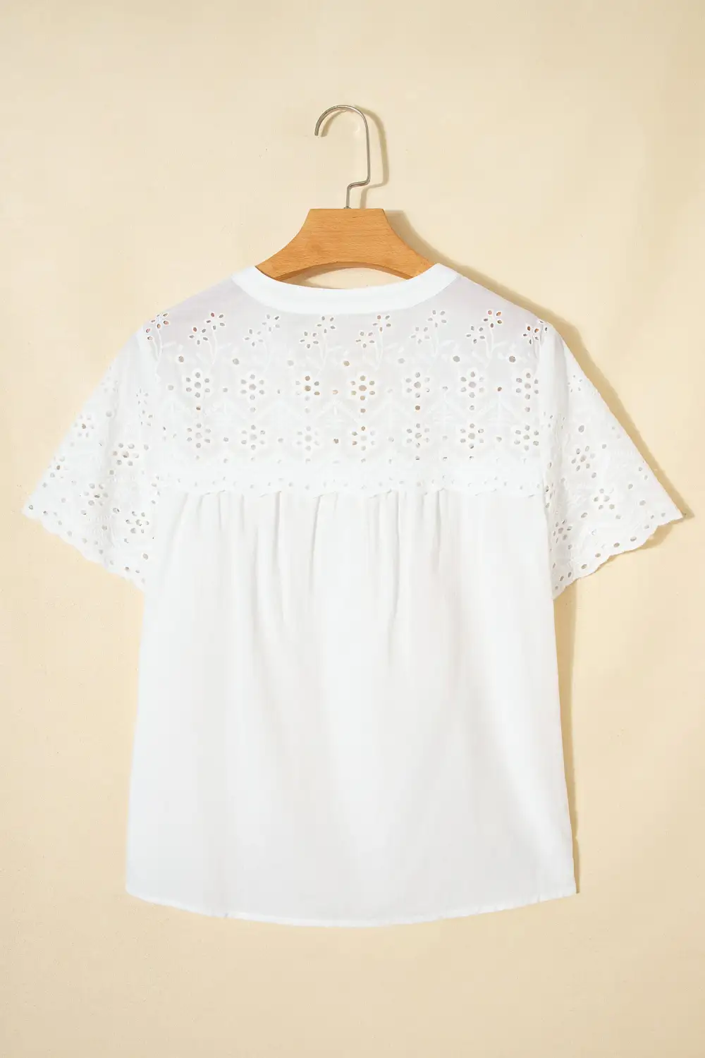 Women's Flower Motif Embroidered Patchwork Blouse