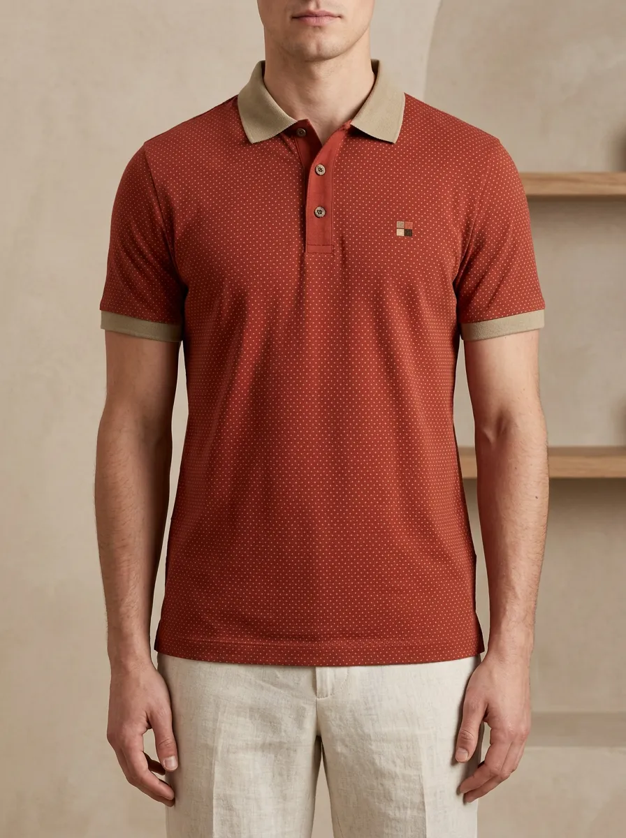 Refined Polka-Dot Men's Polo Shirt