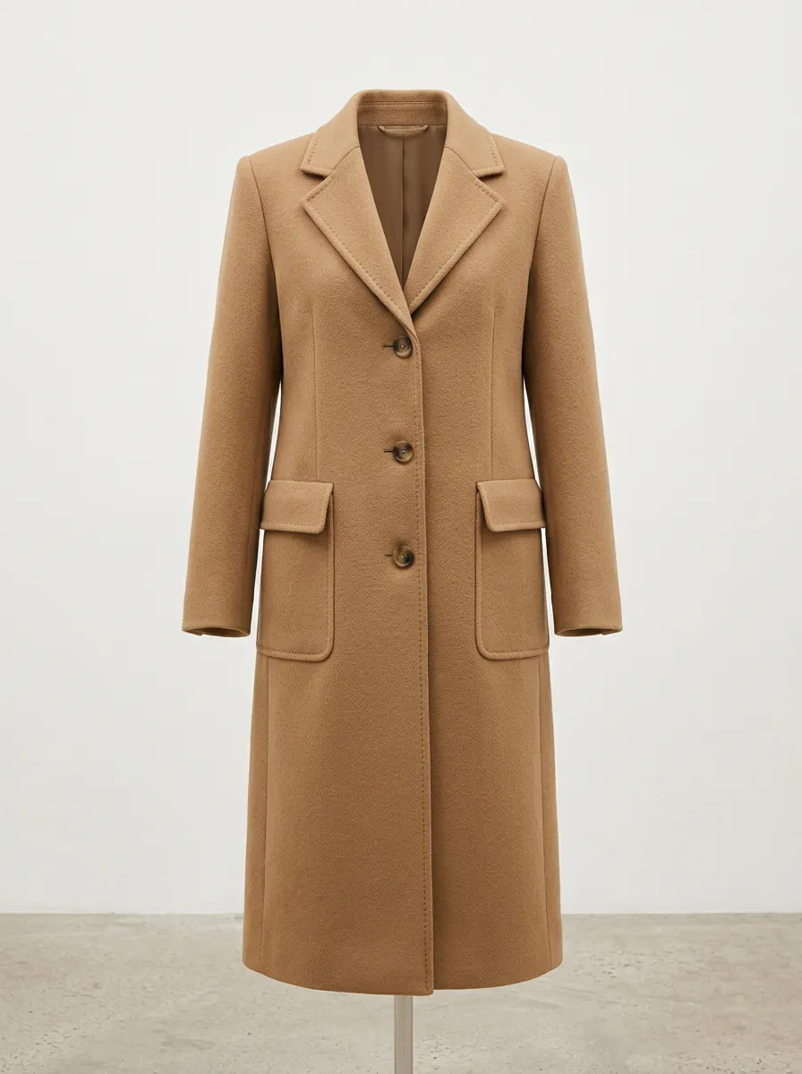 Polished Wool-Blend Overcoat