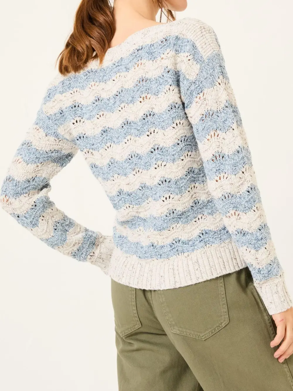 Natural Edith Texture Stripe Knitted Jumper