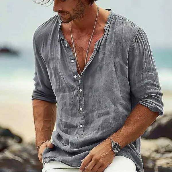 Easy Collar Cotton Shirt