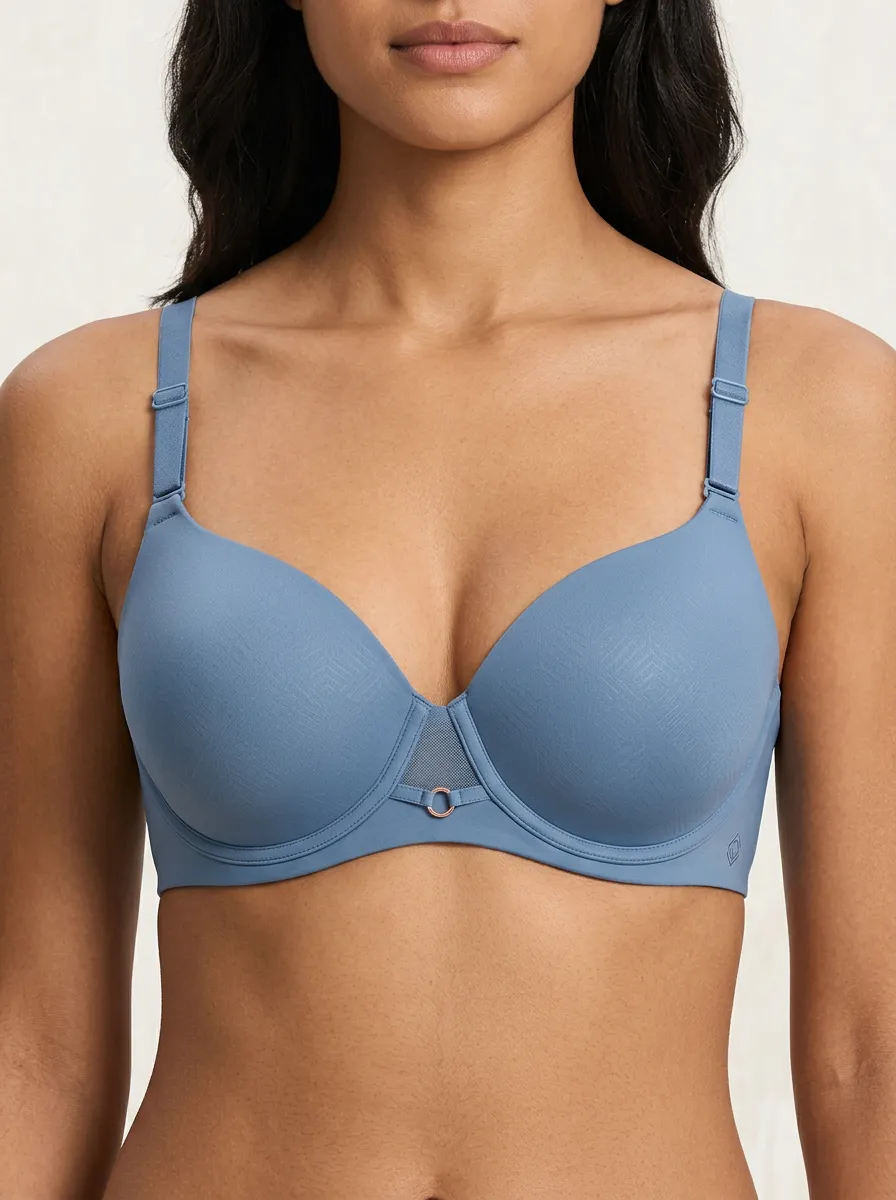 Women's Underwire Mesh-Detail Textured Bra