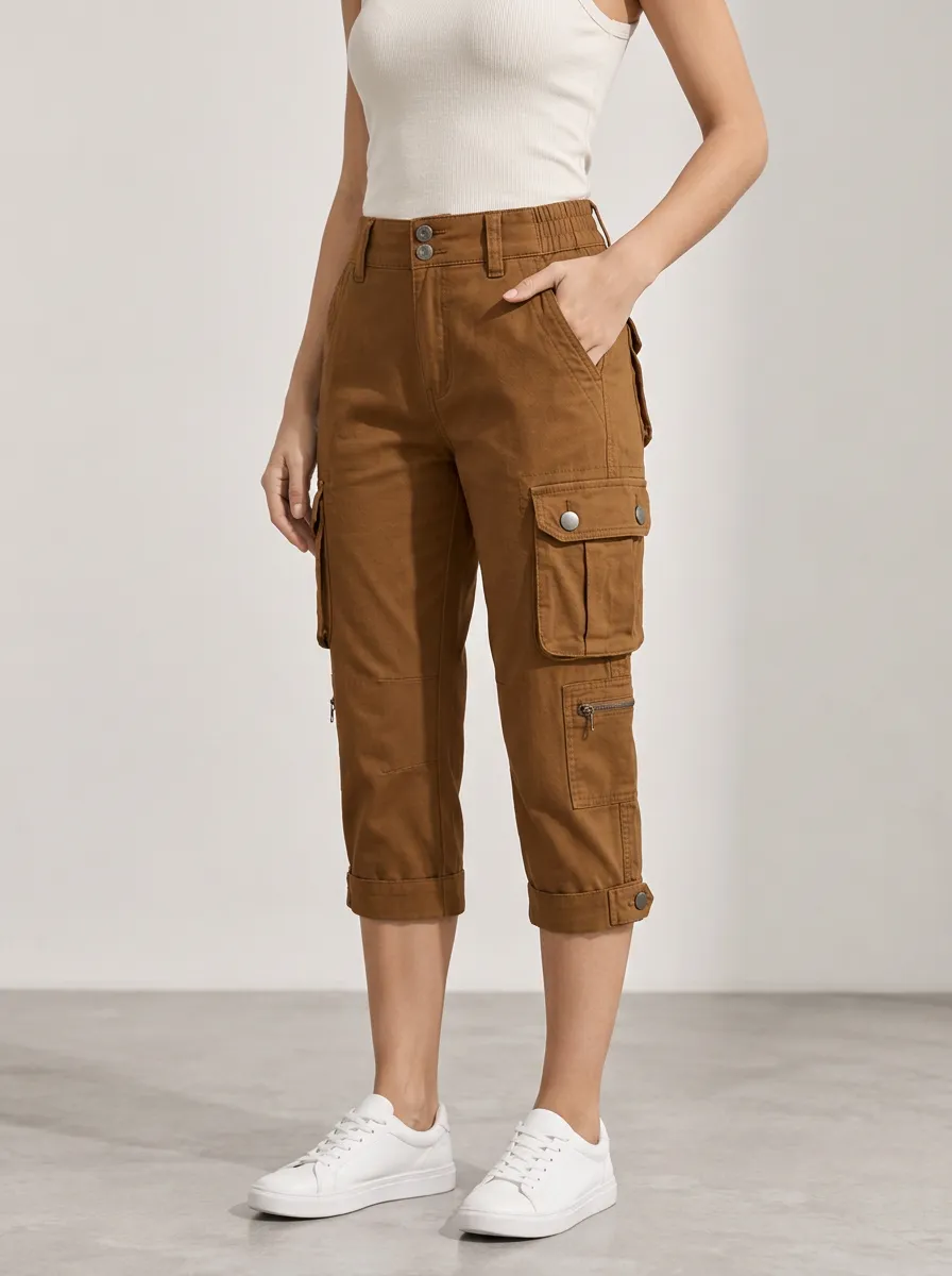 Women's Cargo Weekend Multi-Pocket Capri Pants