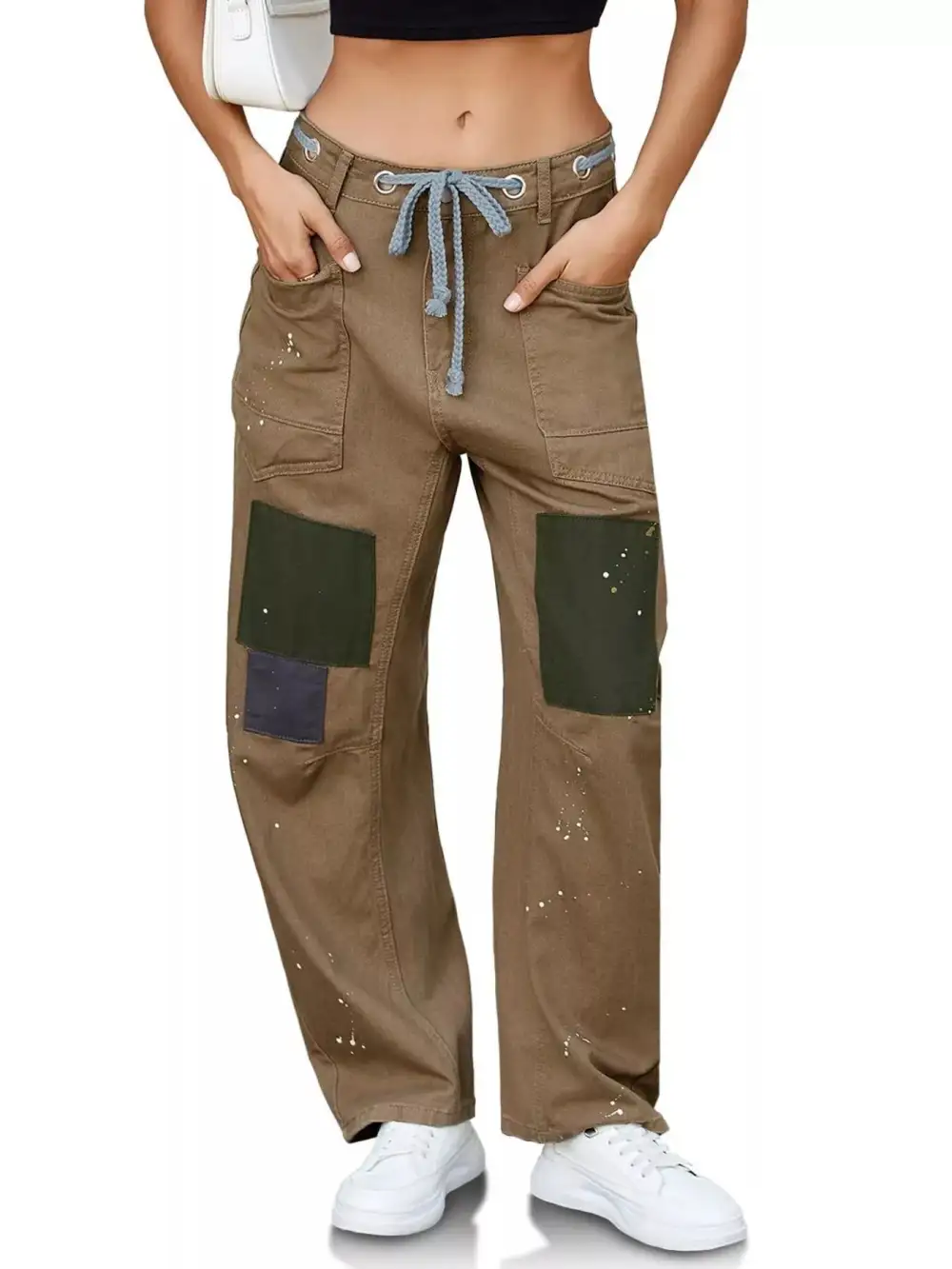 Tailored Wide Leg Washed Denim Jeans