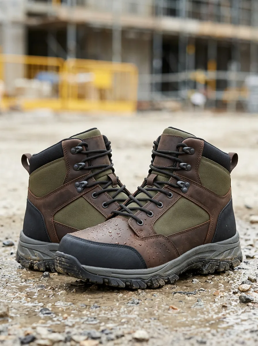 Unisex Outdoor Hiking Waterproof Leather Printed Work Boots