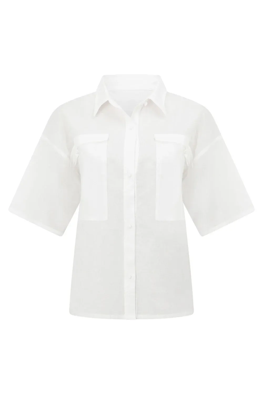 Oversized Button Up Short Sleeve Shirt