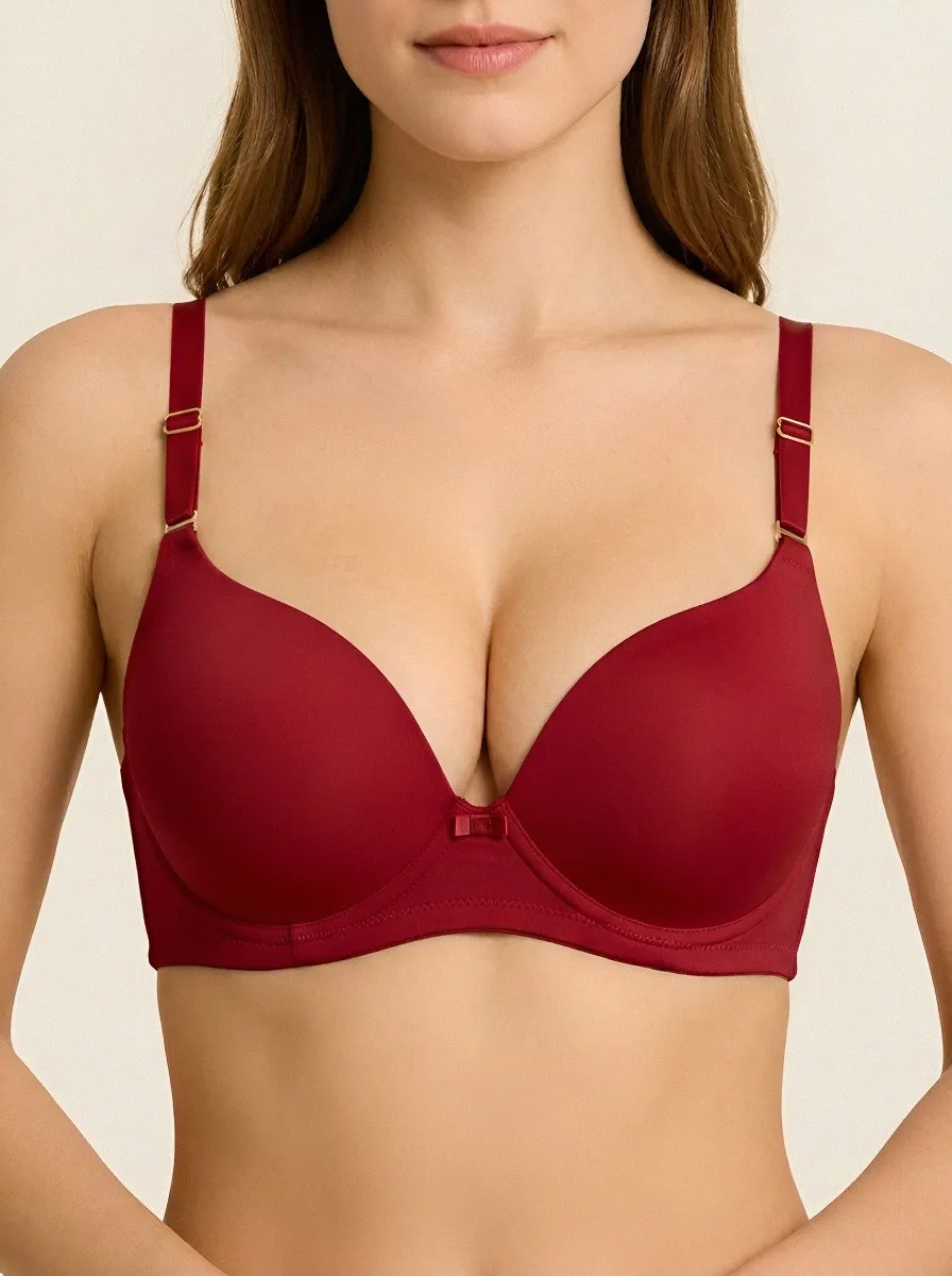 Women's Seamless Bow-Detail Contour-Cup Molded-Cup Bra