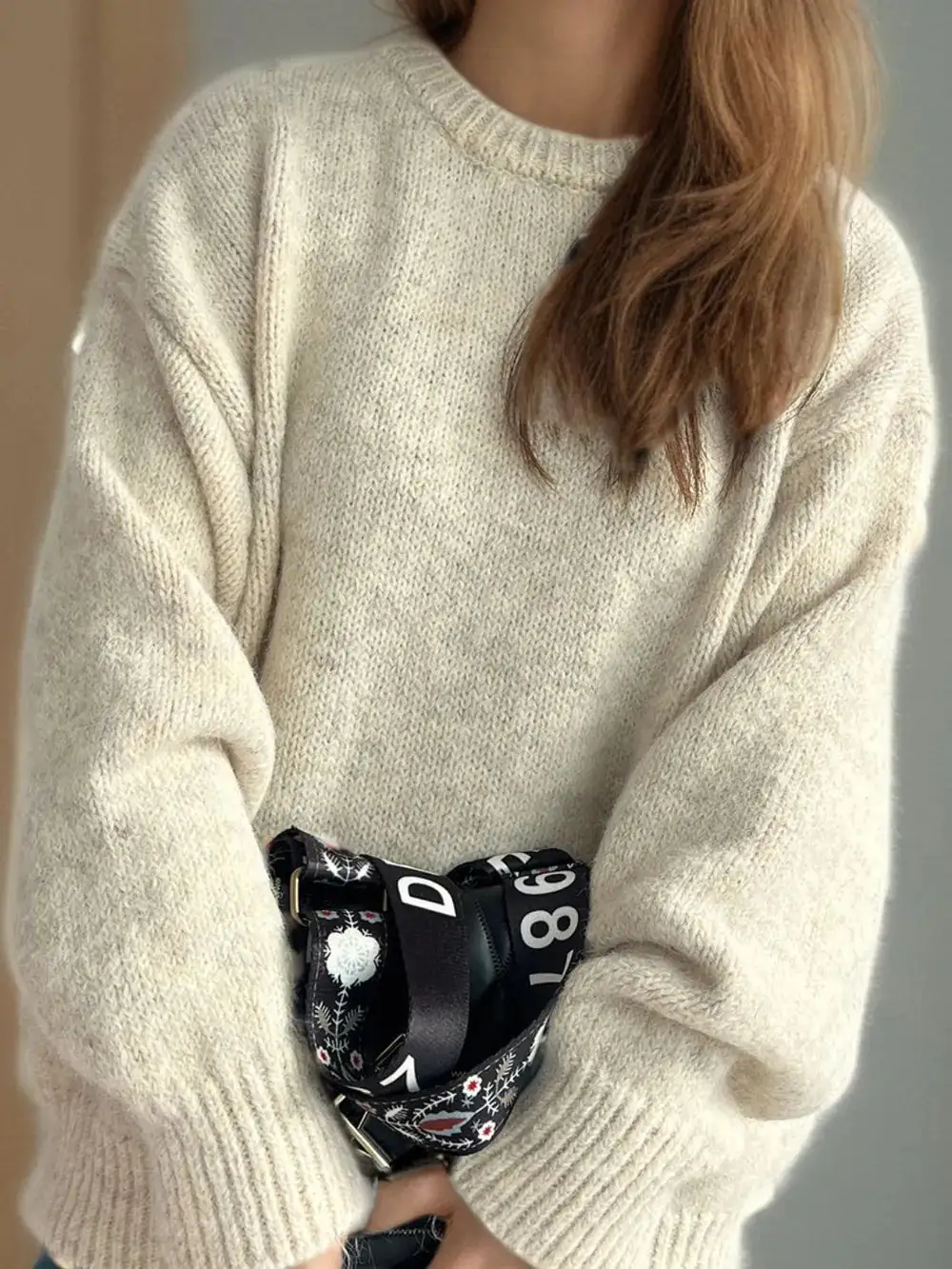 Versatile Long Sleeve Round Neck Sweater