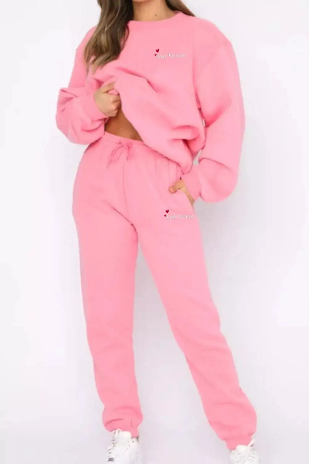 Round Neck Sweatshirt and Joggers Set