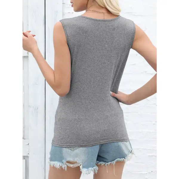 Cutout Twisted Round Neck Tank